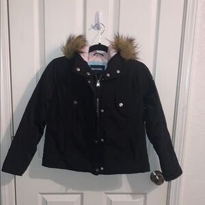 Abercrombie & Fitch Kids Black Jacket with Faux Fur Trim